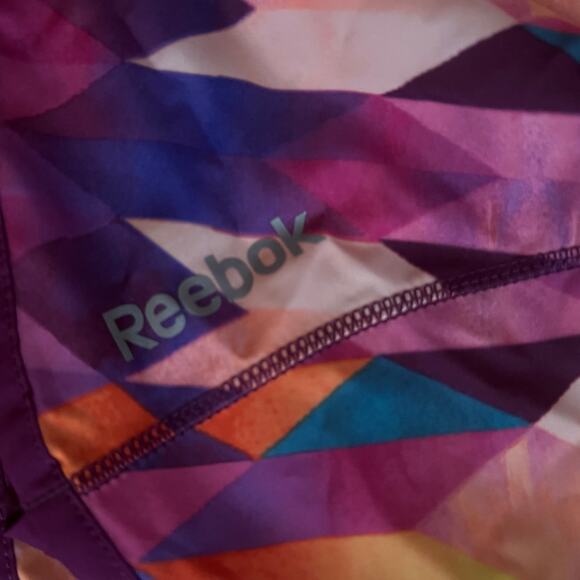 Reebok Pink/Purple Printed Running Shorts, Large - Picture 4 of 5